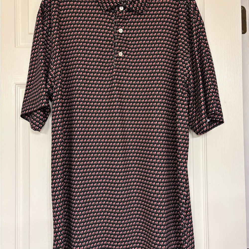 UGA  Onward Reserve Black and Red Polo Shirt with bulldogs